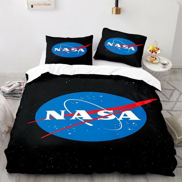 Nasa Mars Logo Quilt Duvet Cover Set Super Bed Linen Bedding 3-Piece Bedding Set