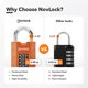 thumbnail image 5 of Candado NovLock de combinación de 4 dígitos negro/naranja, 5 of 8