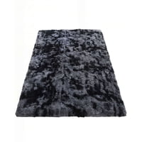 Genérico - Alfombra Peluda 200X300 Color Negro Con Gris