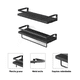 thumbnail image 5 of Juego De 2 Repisas Belug  Estantes Flotantes De Pared Con Toallero negro, 5 of 5