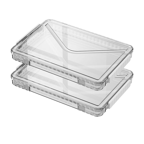 Caja de almacenamiento RHONZHAO 2 unidades apilables transparentes con cierre