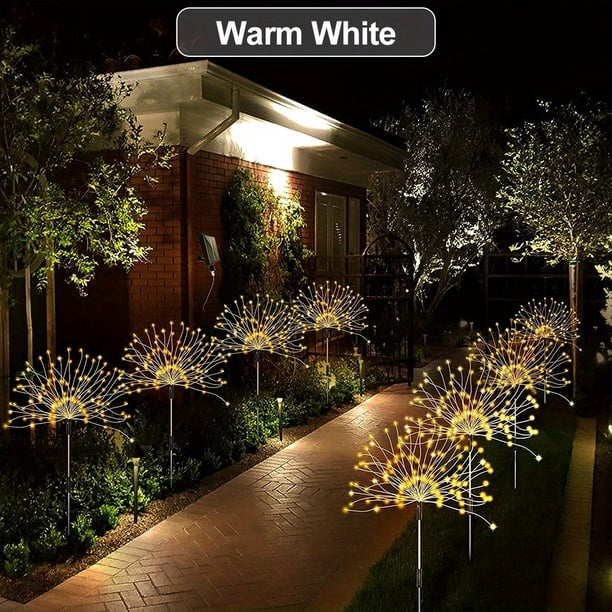 1 Pack Solar Firework Light Outdoor, IP65 Waterproof Solar Garden Flower Lights With 8 Lighting Modes, Decorative Fairy Lights With Stake For Yard Patio Garden Pathway Courtyard Villa Outdoor Lighting