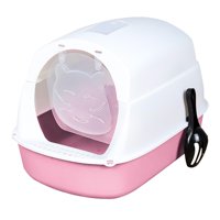 Magideal - Caja De Arena Para Gatos Con Capucha, Caja De Arena Para Mascotas, Caja De Arena Cerrada Y Cubierta, Portátil, Fácil De Limpiar, Extraíble, Para Gatos Rosa