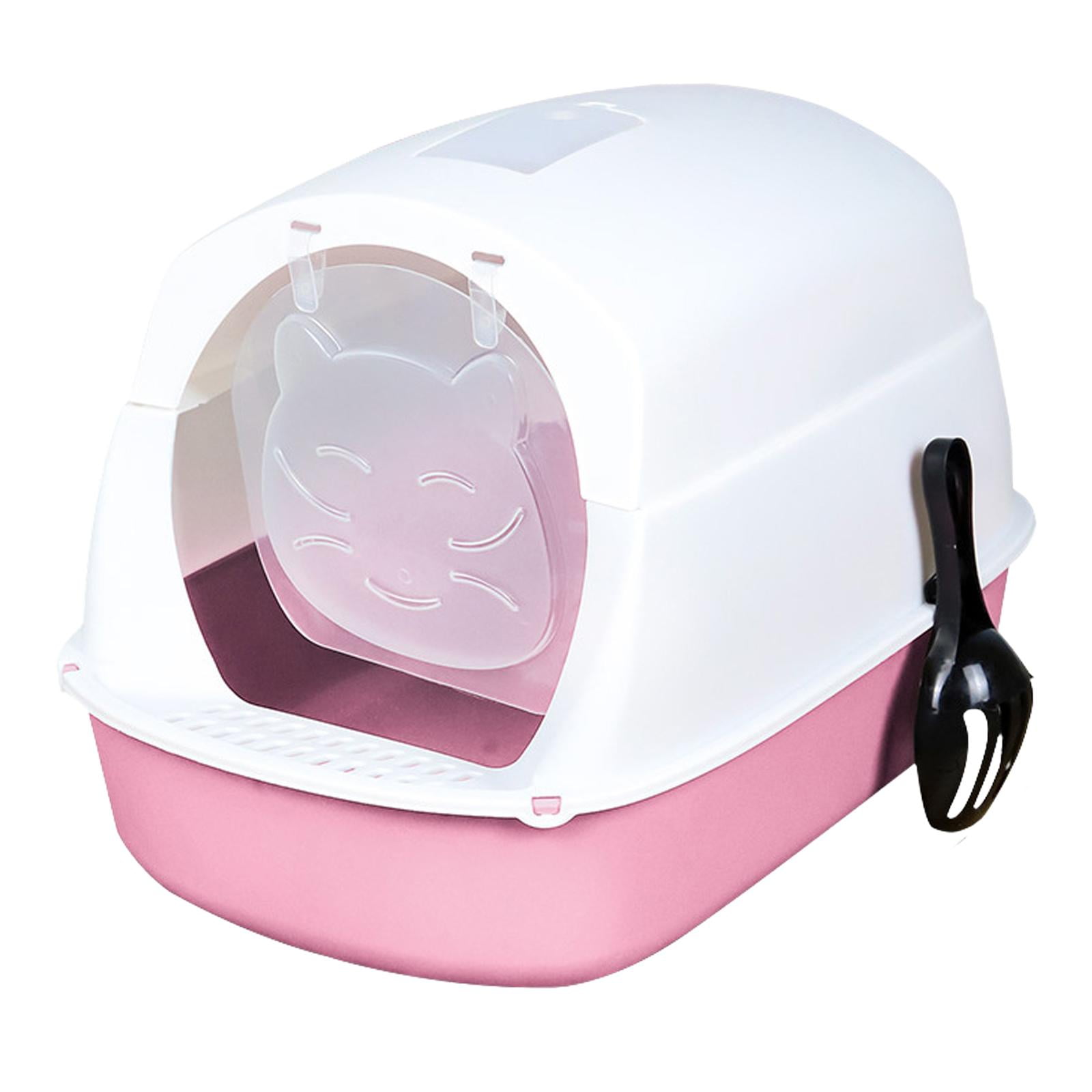 Magideal - Caja De Arena Para Gatos Con Capucha, Caja De Arena Para Mascotas, Caja De Arena Cerrada Y Cubierta, Portátil, Fácil De Limpiar, Extraíble, Para Gatos Rosa