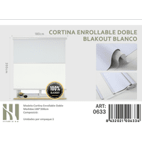 Mundo Shopping - Cortina Enrollable Doble Blakout Blanco Lisa 180X200Cm Iii Musas