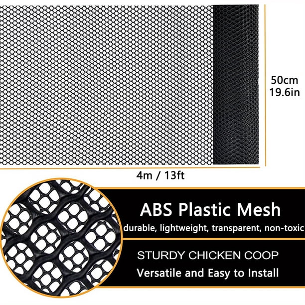1 Pack of Black Plastic Hexagonal Chicken Wire Mesh - Perfect for Gardening, Poultry Fencing, Crafts & Floral Netting!