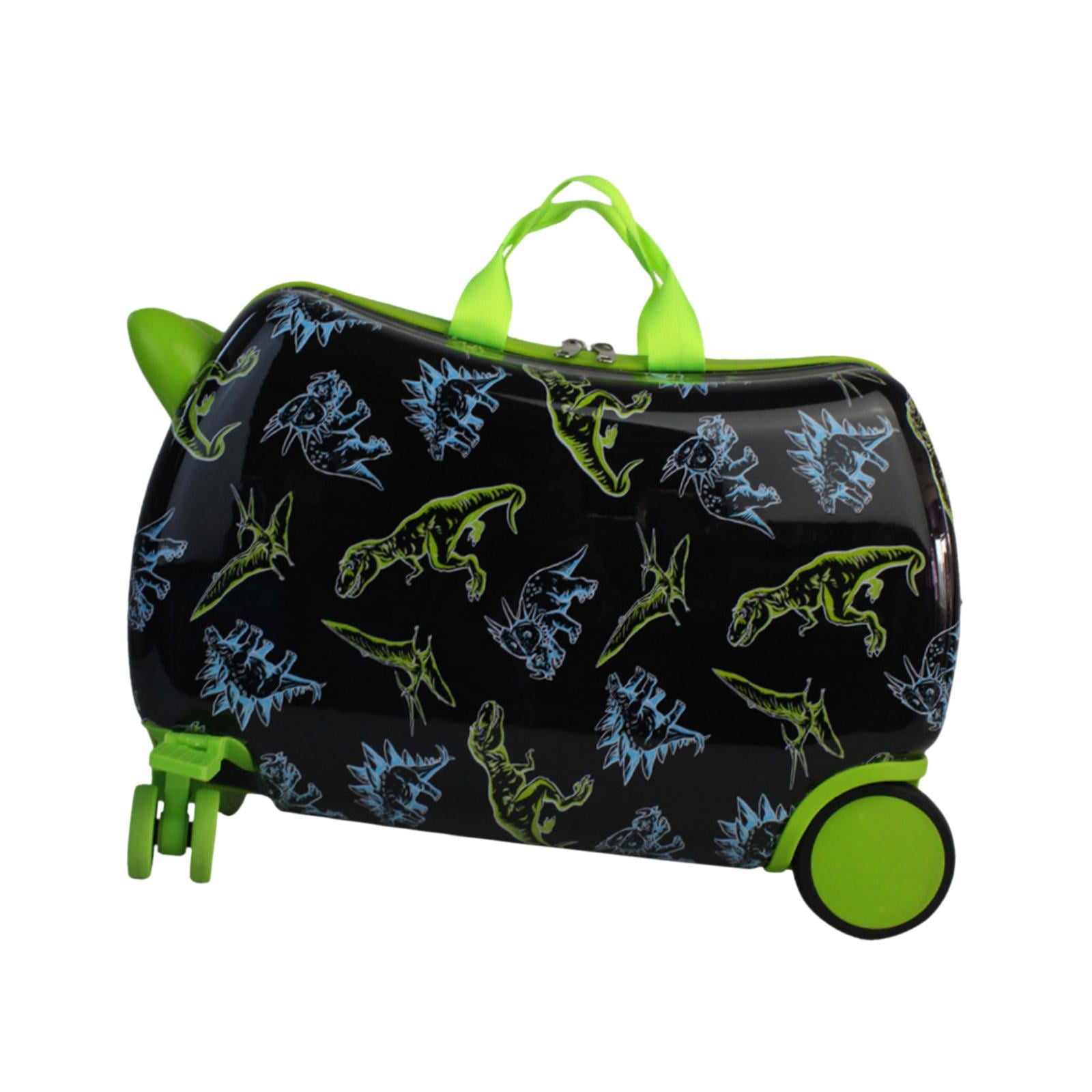 Magideal - Maleta De Viaje Para Montar,equipaje Rígido Con Ruedas,equipaje Portátil Ligero Y Resistente Para Regalo De Festival Para Niños , Dinosaurio Negro