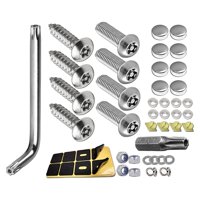 Ioensy - Juego De Tornillos Para Matrícula, Accesorios De Montaje Para Matrícula, Pernos Para Matrícula Plateados