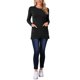 thumbnail image 2 of INSPIRE CHIC Suéteres de Manga Larga para Mujer, Blusas Túnica de Ajuste Suelto, Camisa Larga de Punto Casual con Bolsillos XL Negro, 2 of 6