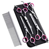 Genérico - Set 4 Tijeras Profesionales Y Peine De Aseo Para Mascotas
