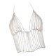 thumbnail image 1 of brillante rhinestone borla sujetador bikini cadena clubwear backless mujeres sujetador de plata, 1 of 5