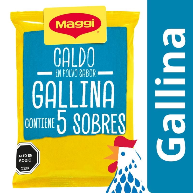 Caldo En Polvo Sabor Gallina (5 Sobres) Bolsa 35 g Maggi