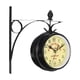 thumbnail image 2 of Reloj De Pared Europeo De Doble Cara Para Patio, Exterior Y Jardín, 2 of 5