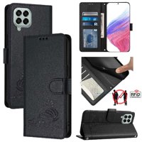 Funda Tipo Cartera Foxdock Para Samsung Galaxy M33 5G Con Soporte, Ranuras, Rfid, Diseño De Gato