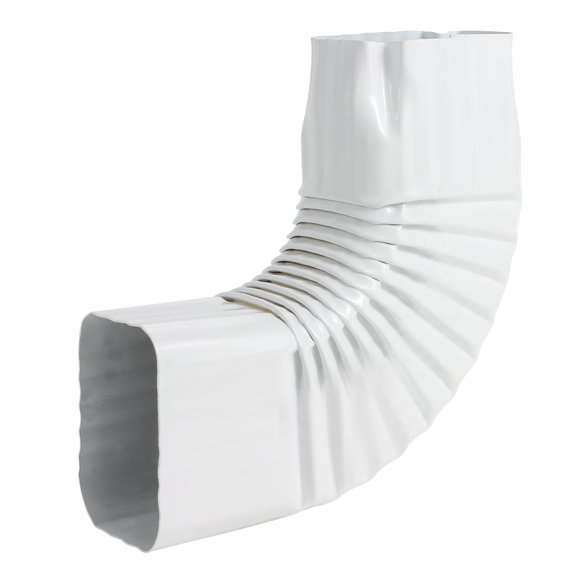 Codo para bajante de canalón Mzcvriru 2x3 de aluminio 90° blanco