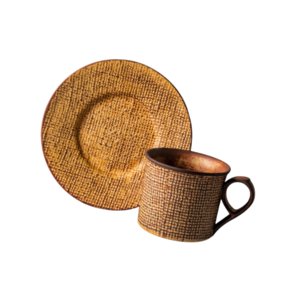 Magideal - Taza De Café De Cerámica, Taza De Bebida Con Platillo, Regalo De Inauguración De La Casa, Taza De Té De Boca Ancha, Taza De Café Para Café, Hora Del T 130Ml