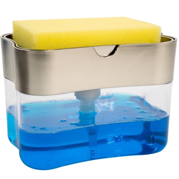 Dispensador de jabón para platos S&T INC. 385 ml, color plata metálico