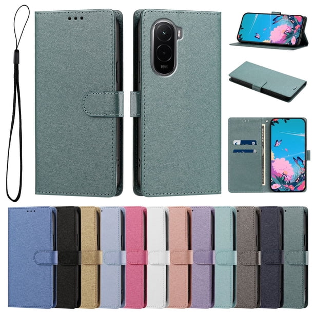 Cartera para Xiaomi Poco M7 4G con Soporte y Correa, Verde Oscuro
