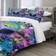 thumbnail image 3 of Moon Wolf Bedding Green Watercolor Forest Wolf Landscape Duvet Cover Sets 3 Pieces Wild Animal Bedding Set, 3 of 5