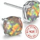thumbnail image 3 of Hypoallergenic Sterling Silver Opal Earrings for Women - 7.5mm Round Lalima Gem Earrings with Gift Box, 3 of 4