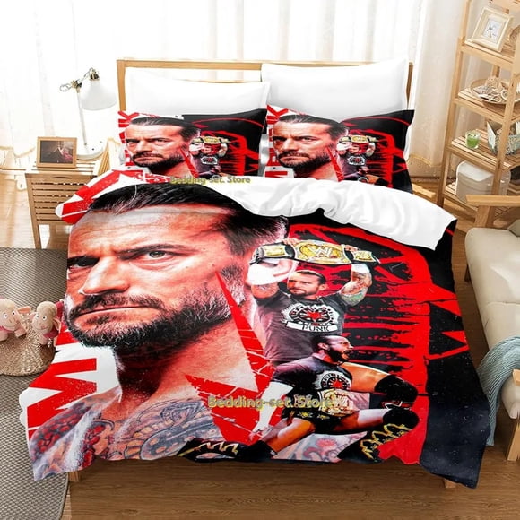 Cm Punk Aew The Best In The World Bedding Set Bed Set Adult Kid Bedroom Duvetcover Sets