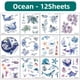 thumbnail image 1 of 120 Pcs Ocean Animals Temporary Tattoos For Kids, Fake Sea Animal Tropical Ocean Fish Shark Dolphin Whale Waterproof Tattoo Stickers Baby Shower Girls/Boys Birthday Party Favor Decoration Supplies Hal, 1 of 3