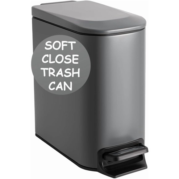 Cubo de basura Homie Soft Close de 6 l/1.6 galones con forro antideslizante