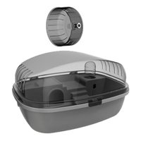 Ioensy - Jaula Grande Para Hámster, Conejo, Ratas, Erizo Transparente, Hábitat Portátil Para Hámster, Color Gris