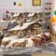 thumbnail image 1 of Retro Cartoon Christmas Gifts Santa Claus Reindeer Quilt Duvet Cover Set3-Piece Bedding Set, 1 of 5