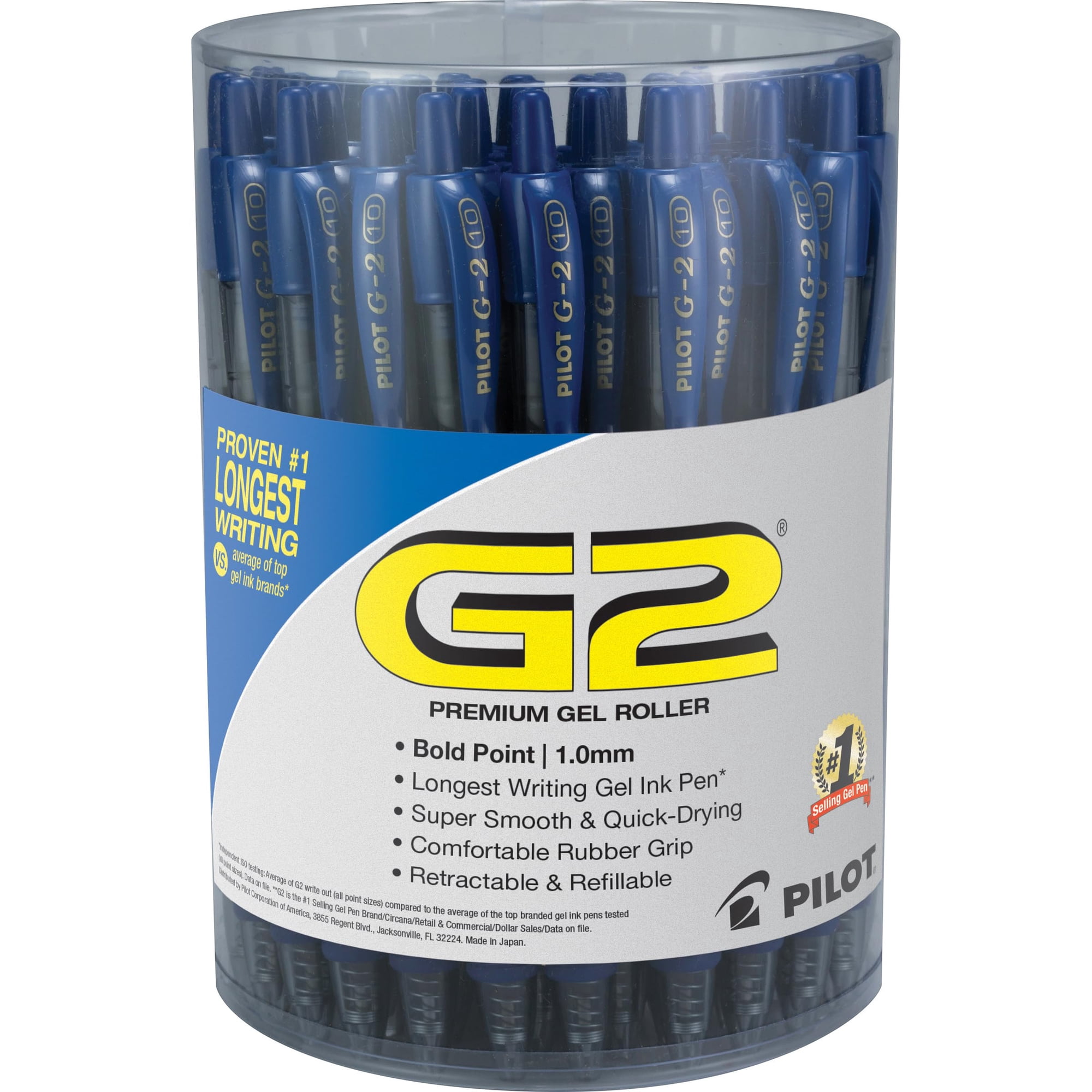 Bolígrafos De Gel Pilot G2 Premium Blue Bold Point De 1 Mm, Envase De 48