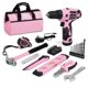 thumbnail image 1 of Juego de herramientas WORKPRO 12 V, destornillador inalámbrico rosa, 61 piezas con bolsa, 1 of 8