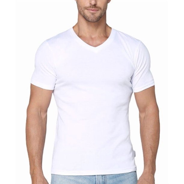 Camiseta Cotton Rib Manga Corta Cuello En V