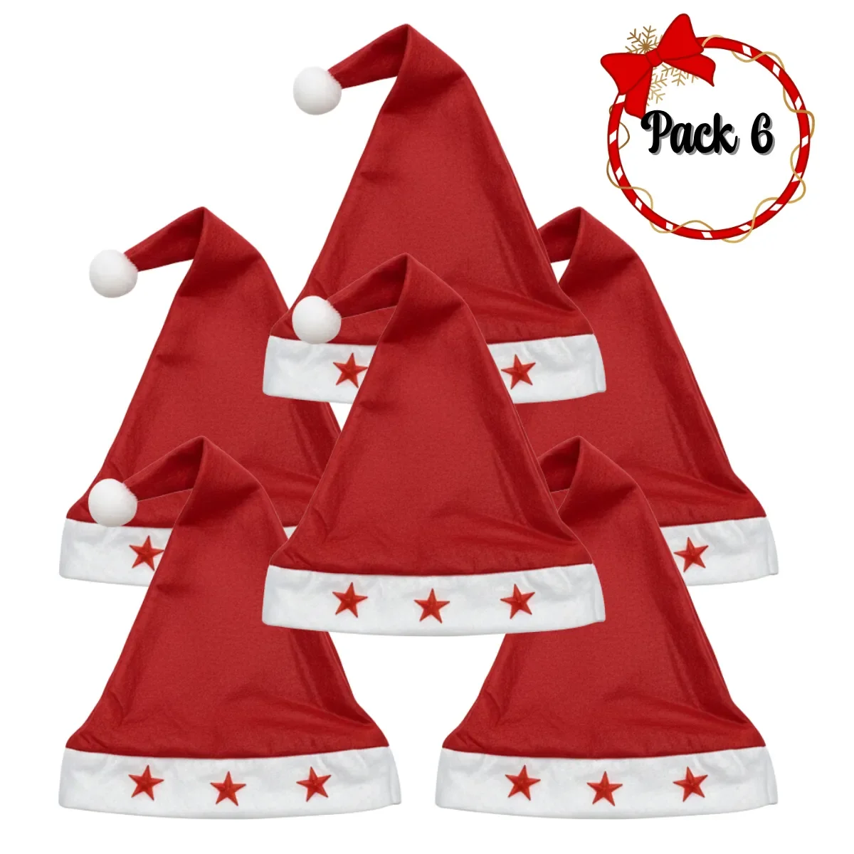 Genérico - Pack 6 Gorros De Navidad Con Luces Viejo Pascuero Adorno Navidad 2025