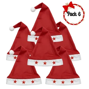 Genérico - Pack 6 Gorros De Navidad Con Luces Viejo Pascuero Adorno Navidad 2025