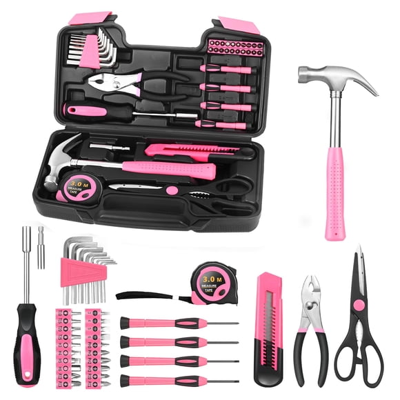 Juego de herramientas HANGYING, 39 piezas, multiusos, para uso doméstico, rosa