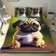 thumbnail image 1 of Juego de Funda de Edredón Temático Pug Desmarcar 3 Piezas 135x200cm, 1 of 6