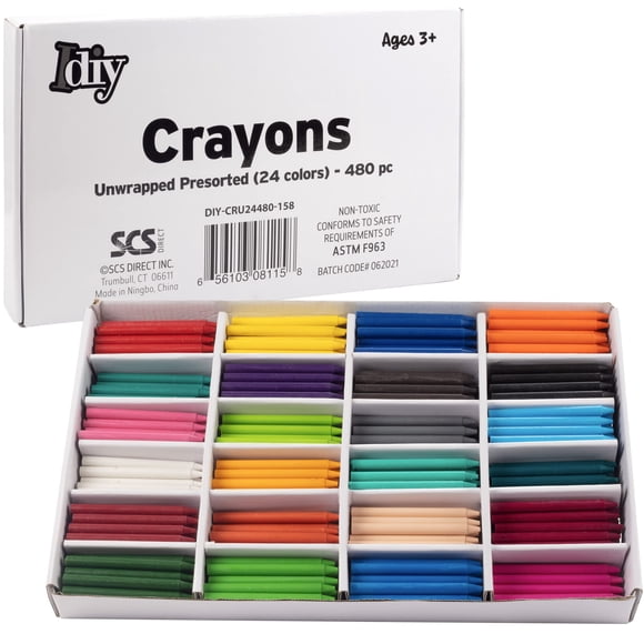 Crayones SCS Direct IDIY a granel de 480 colores, no tóxicos