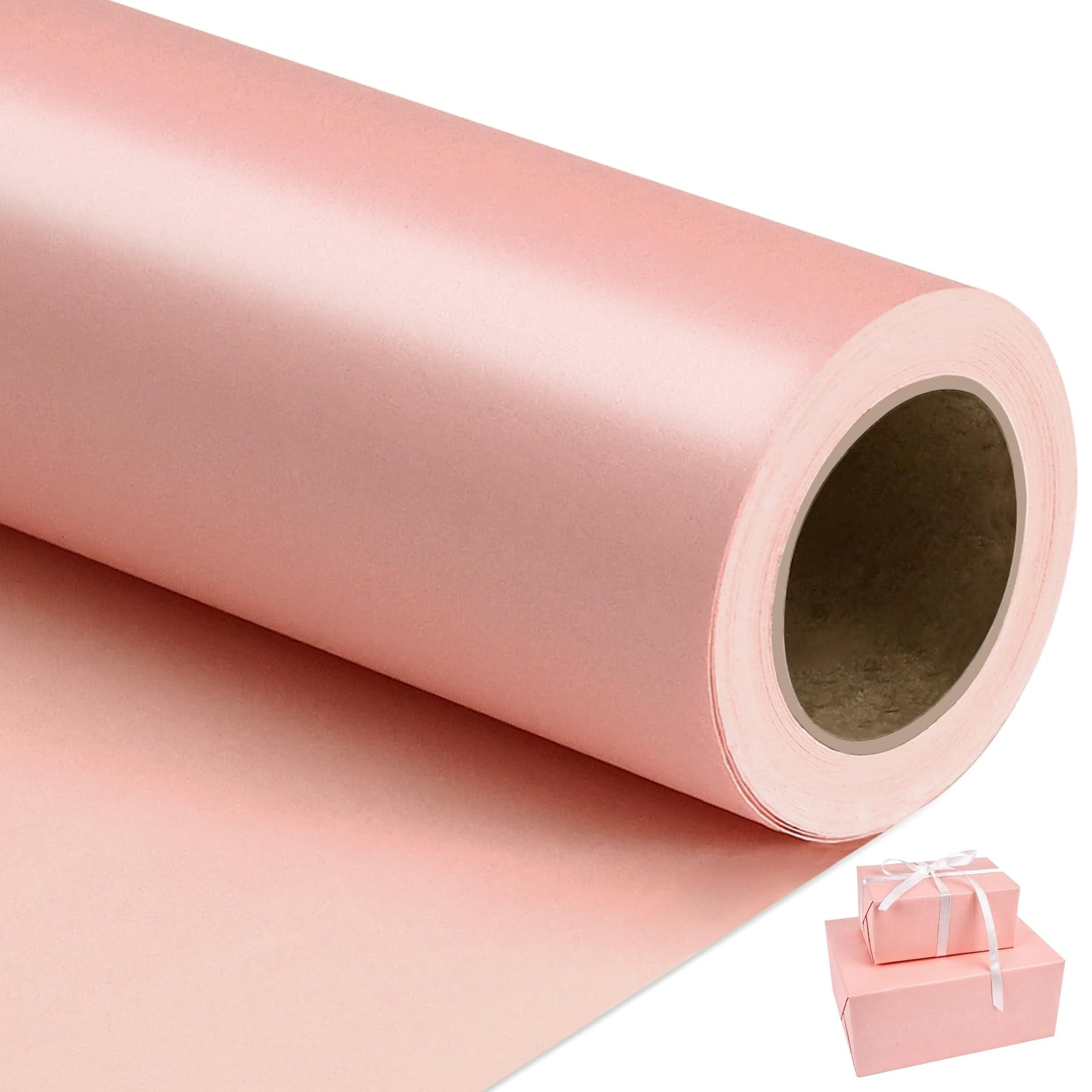 Papel De Regalo Nescci Rosa Mate Perlado-lustre 43 Cm X 10 M