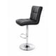 thumbnail image 3 of Pack de 2 Sillas Altas de Bar Regulables LORE | Asiento Acolchado Negro | Base Cromada Giratoria, 3 of 7