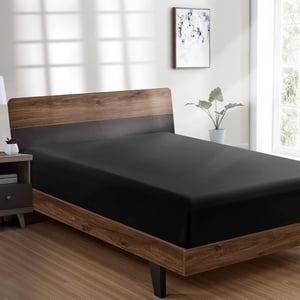 Sabanas Bajera 2 Plazas Negra Hogar Ultra Suave Hilos Aura Zeus