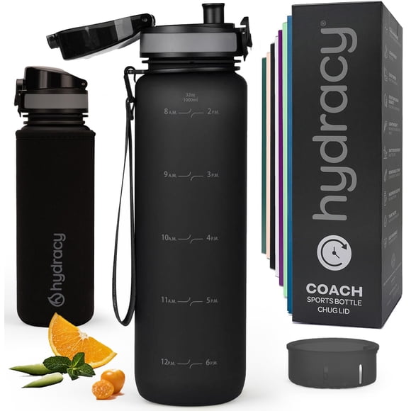 Botella Hydracy de 1000 ml con Marcador de Tiempo e Infusor de Frutas