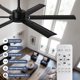 thumbnail image 3 of Ventilador de techo industrial CROSSIO 132 cm negro con LED y control remoto, 3 of 9