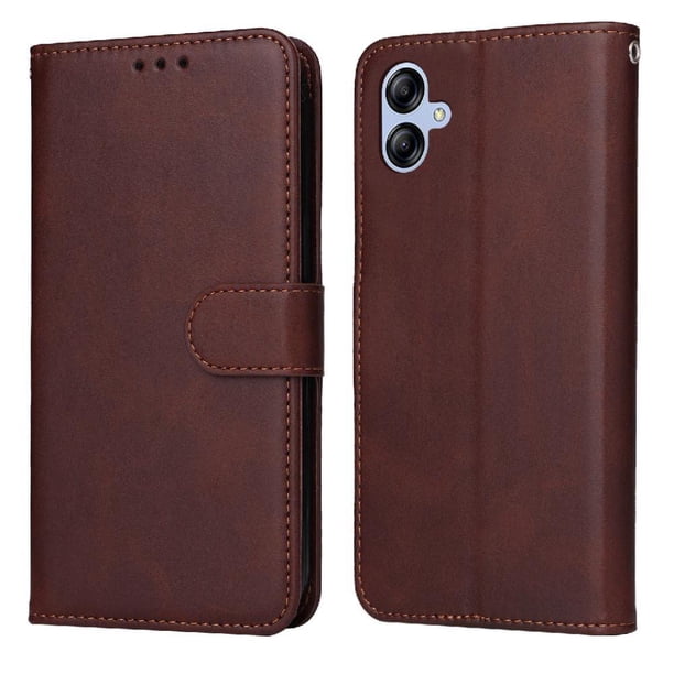 Funda Billetera para Samsung Galaxy A04E 4G con Porta Tarjetas y Soporte Ajustable Marrón