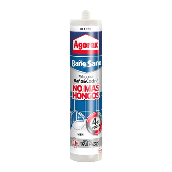 Silicona Acética Antihongos Baño y Cocina Blanco Agorex