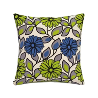Genérico - Pack De 6 Fundas De Cojín Con Diseños Y Colores 43X43 Cm Verde Con Azul Flor