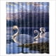 thumbnail image 1 of Cortina de ducha River Swan con ganchos (60 x 72 pulgadas), 1 of 3