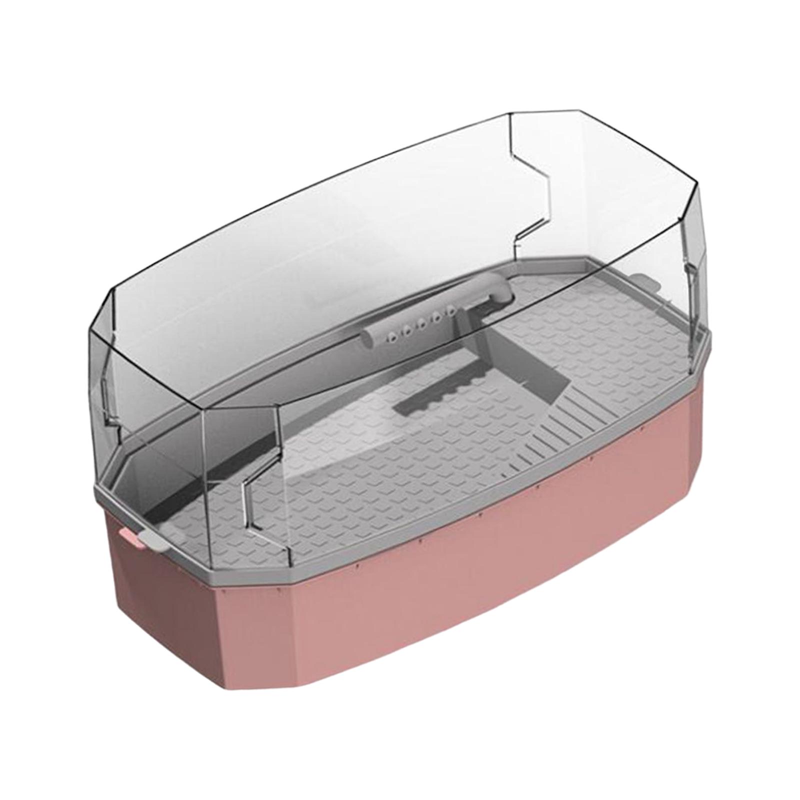Magideal - Tanque De Tortuga Tortuga Con Bomba De De Instalar Salida De Drenaje Inferior Áreas Multifunción Paneles Transparentes Para Una Mejor , Pequeña Rosa Pequeño Rosa