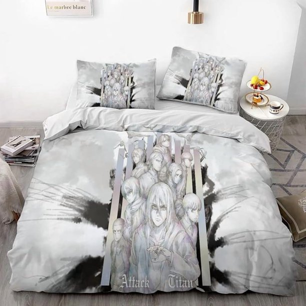 Attack -on- Giant Win-gsofLibe-rty -Anime -Soft 3D Prin-ed Duve-t Cover Bedd-ng Set -with Co-mforter C-over