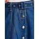 thumbnail image 5 of INSPIRE CHIC Falda de Mezclilla para Mujer con Botones al Frente, Línea A, Falda Midi de Jean, Talla S, Azul, 5 of 6