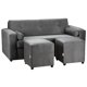 thumbnail image 3 of Sofá Vivo 3 Cuerpos Más 2 Pouf Felpa Gris, 3 of 5